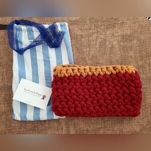 La French Pique Red and Gold Handmade Pochette NEW